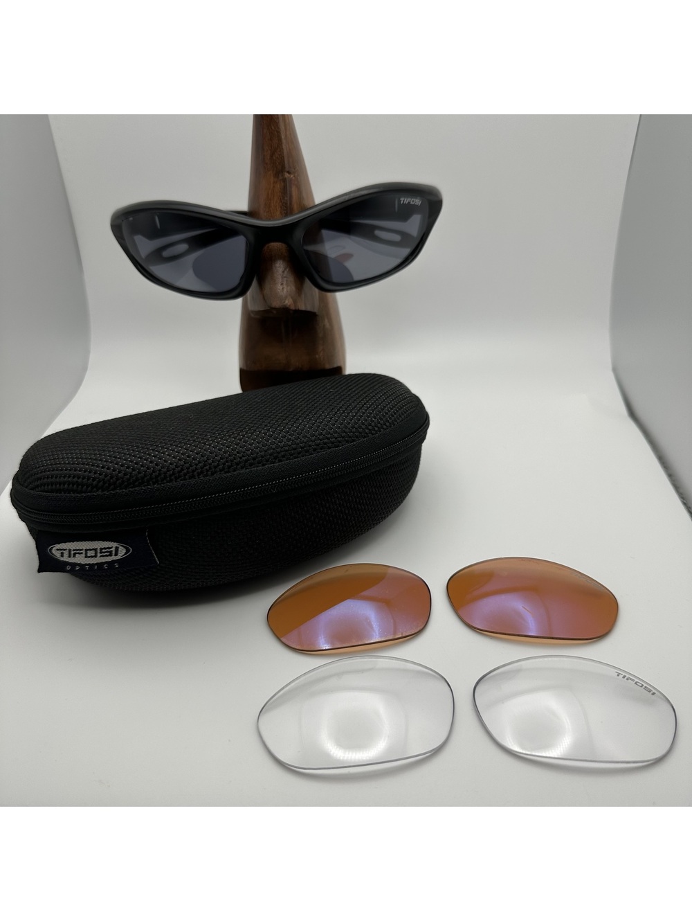 Tifosi Black Sport Sunglasses with Extra Lenses and Hard Case